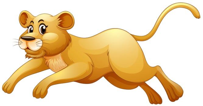 Little cub running alone vector
