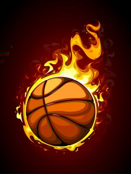 Burning basketball vector