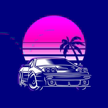 Retro Car Engraver Illustration Vector