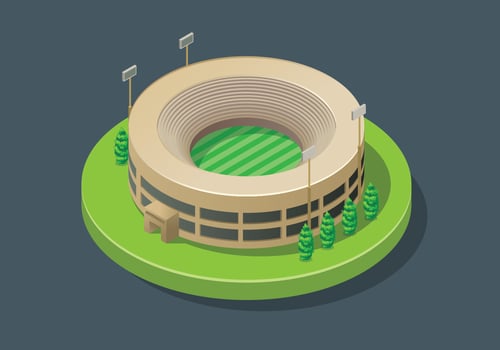 Cricket Stadium Isometric vector