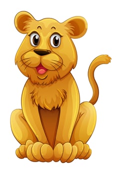 Lion cub with happy face vector