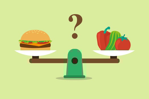 Healthy eating balanced diet concept vector