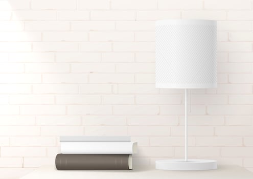 bright lamp on a brick wall vector