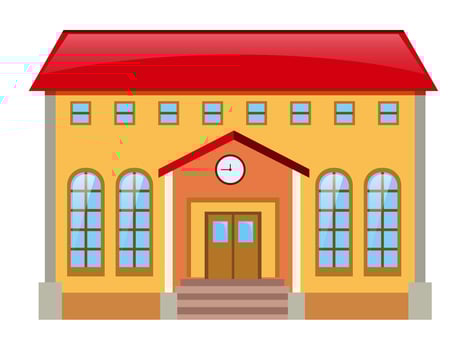Museum building with red roof vector