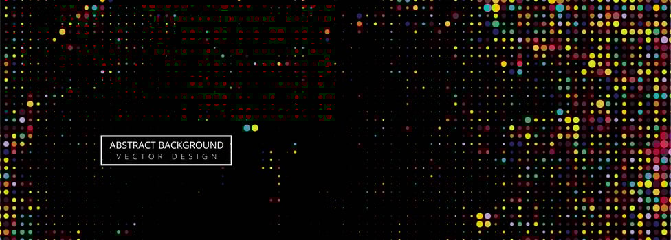 Black background of spots colorful halftone vector