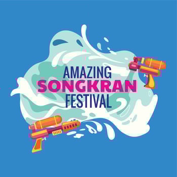 Background and Water Gun  Songkran Festival of Thailand  vector