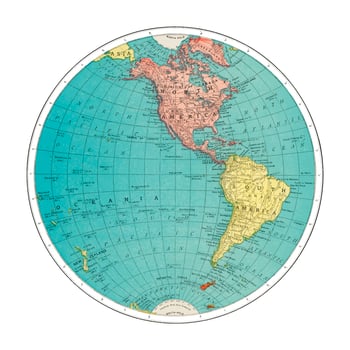 Western Hemisphere, World Atlas by Rand, McNally and Co. 1908 Digitally enhanced by rawpixel. vector