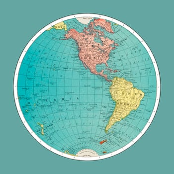 Western Hemisphere, World Atlas by Rand, McNally and Co. 1908 Digitally enhanced by rawpixel. vector