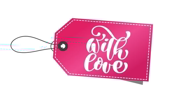 Decorative text with love tag. Calligraphic christmas lettering Decor for greeting card, photo overlays, t-shirt print, flyer, poster design vector