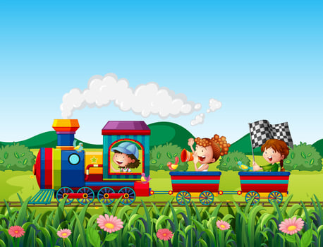 Train ride vector