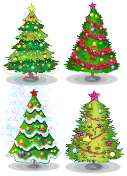 Christmas trees vector