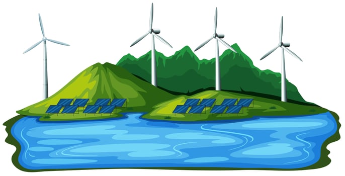 Natural Wind Power on White Background vector