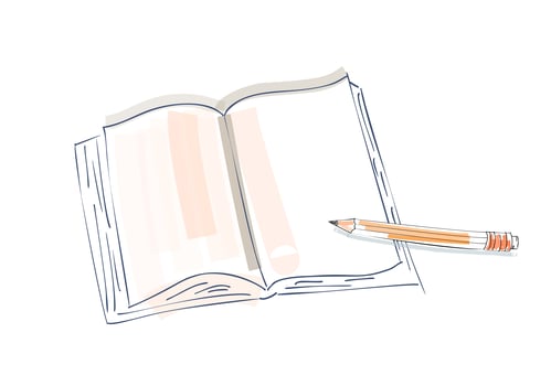 notebook doodle, primitive drawing hand. Pen and notebook paper. modern minimalism sketch art. Vector illustration