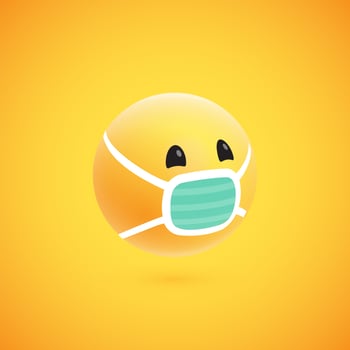 Cute high-detailed yellow 3D emoticon for web, vector illustration