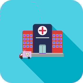 Hospital Flat Long Shadow Icon vector