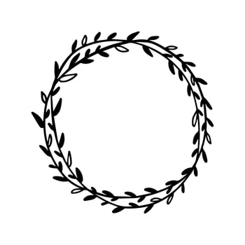 Wreath of leaves vintage vector