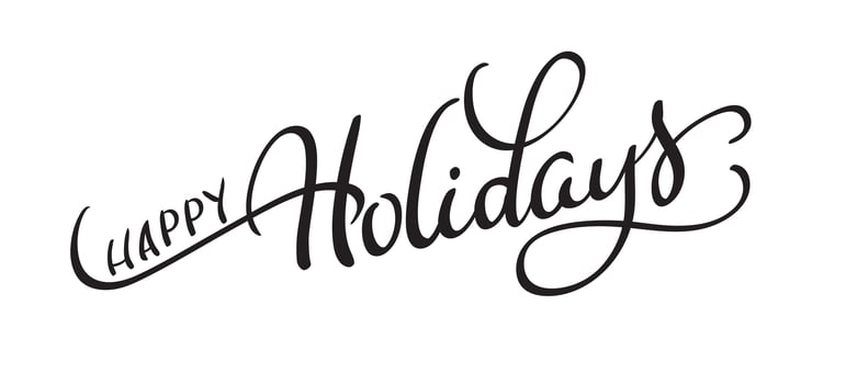 vector text happy holidays on white background. Calligraphy lettering Vector illustration EPS10