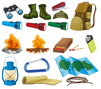 Camping set vector