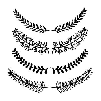 Wreath of leaves vintage.  vector