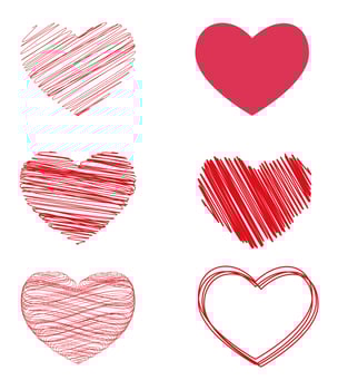 vector variants of hearts for Valentine s day
