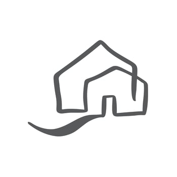 Simple Calligraphy House Real Vector Icon. Estate Architecture Construction for design. Art home vintage hand drawn Logo element