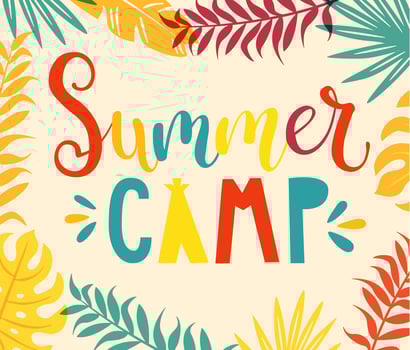 Summer camp handdrawn lettering. vector