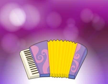 A purple stationery with a musical instrument vector