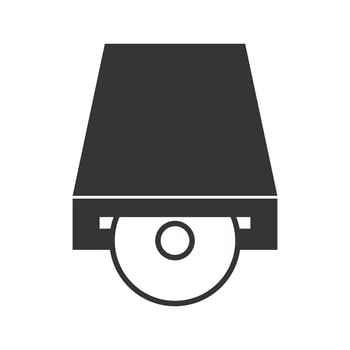 Dvd PLayer Glyph Black Icon vector