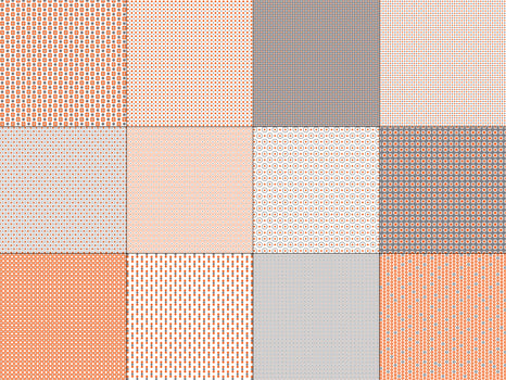 small orange grey geometric patterns vector