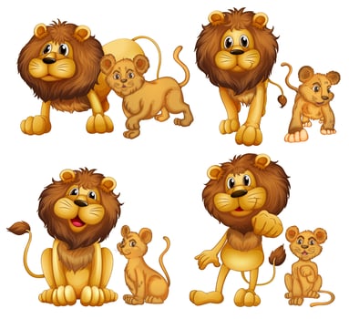 Lion set vector