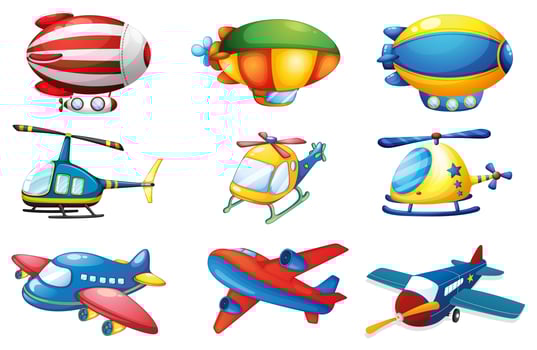 Planes and Balloons vector