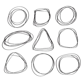Set of frames sketch doodle. Calligraphy Vector illustration EPS10