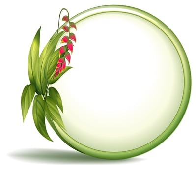 An empty circle border with elongated leaves vector