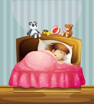 A sleeping girl vector