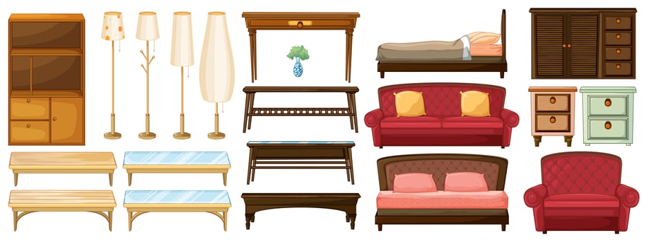 Different furnitures vector
