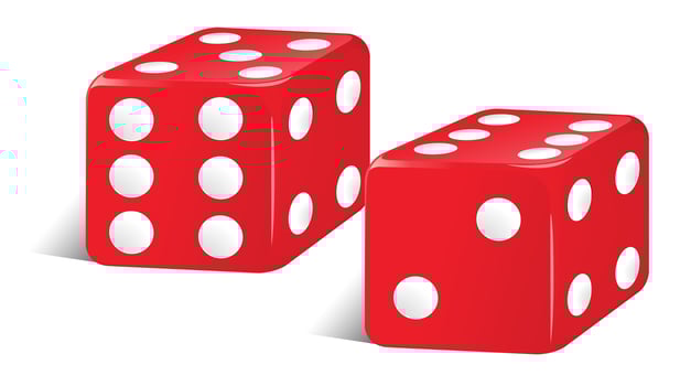 Red color dices vector