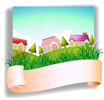 A village with a signage vector