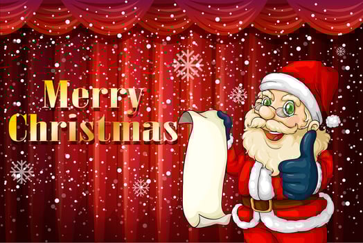 Santa holding a list vector