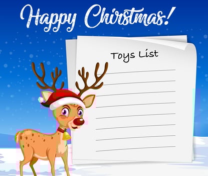 Toys list for christmas template vector
