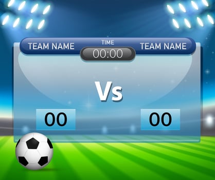 A soccer scoreboard template vector