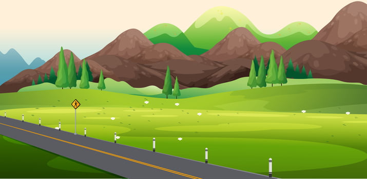 Road Side with Nature View vector