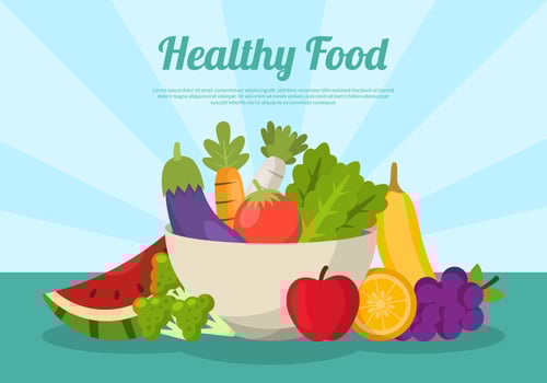Healthy Food Bowl with text vector