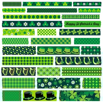 saint patricks day washi tape clipart vector