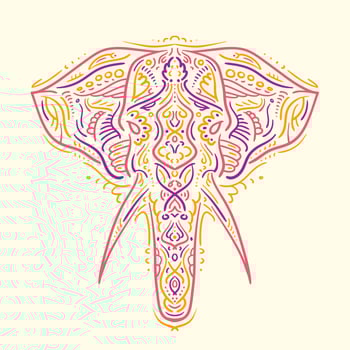 Painted elephant illustration vector