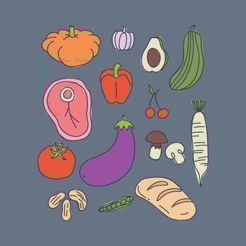 Doodled Healthy Food vector