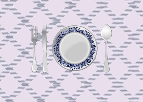 Dinner table place setting vector