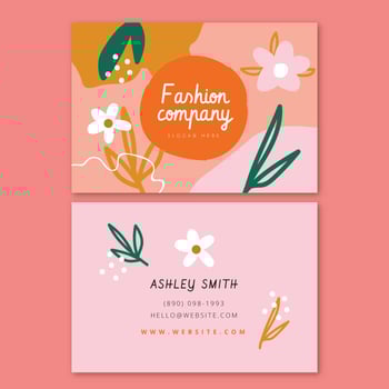 Abstract Flowers And Shapes Business Card vector