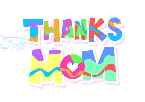Thanks Mom Typography vector