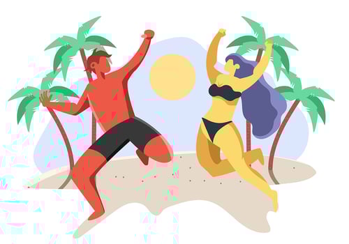 People Enjoying Summer vector