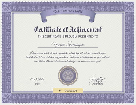 Qualification Certificate Template vector